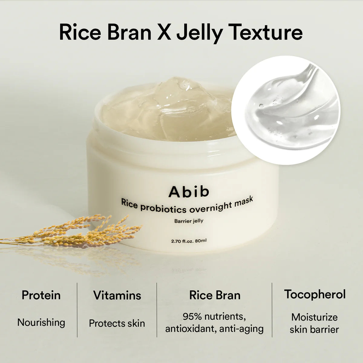 Abib - Rice Probiotics Overnight Mask Barrier Jelly 80mL