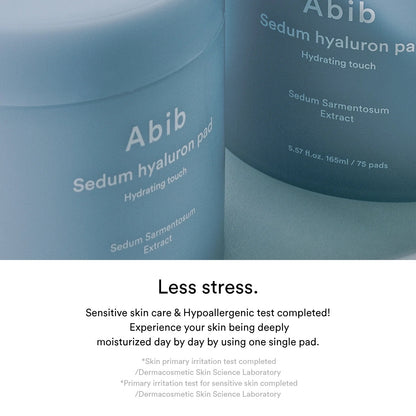 Abib - Sedum Hyaluron Pad Hydrating touch - 165mL 75 pads