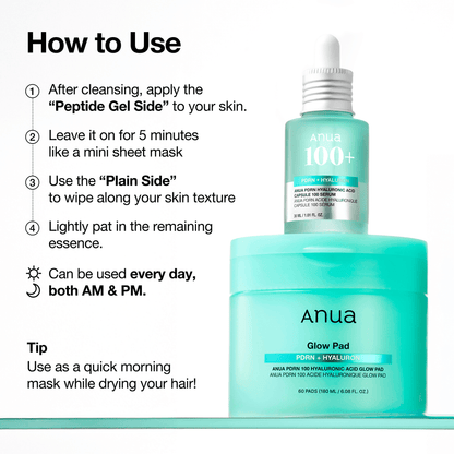 Anua - PDRN 100 Hyaluronic Acid Glow Pad 180mL 60ea