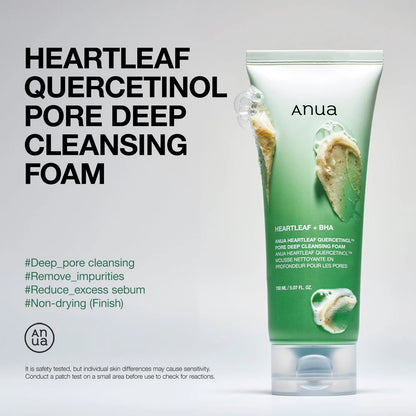 Anua - Heartleaf Quercetinol Pore Deep Cleansing Foam 150mL