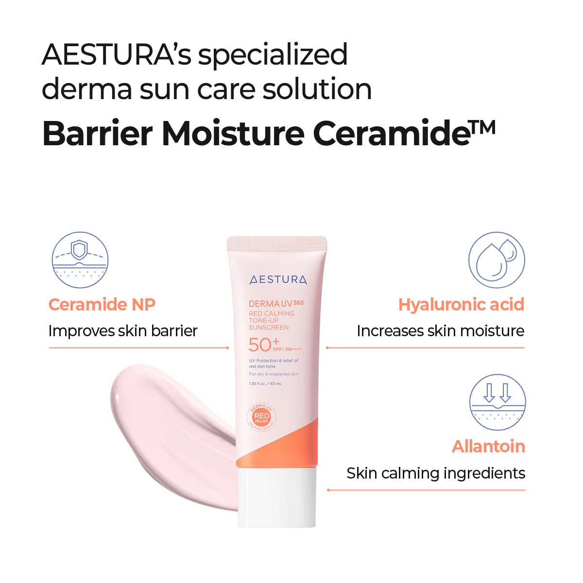Aestura -  Derma UV365 Red Calming Tone-Up Sunscreen 40mL