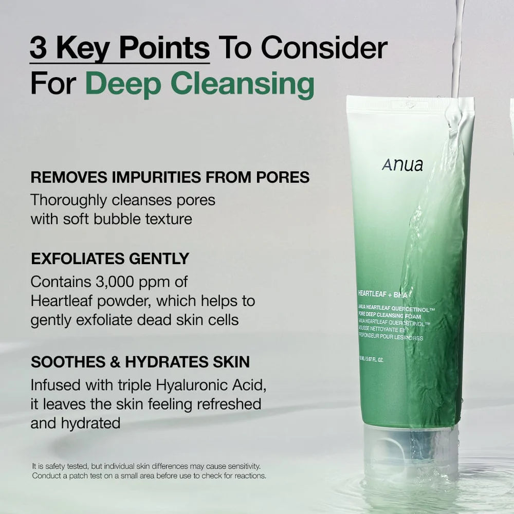Anua - Heartleaf Quercetinol Pore Deep Cleansing Foam 150mL