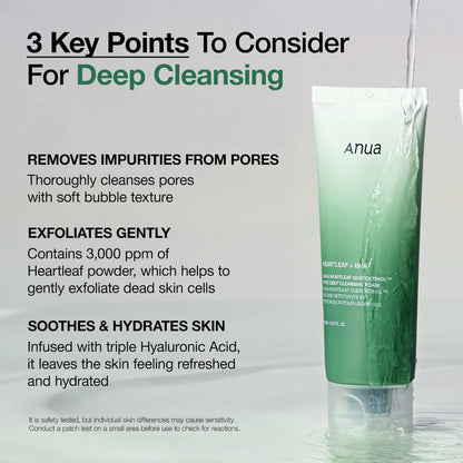 Anua - Heartleaf Quercetinol Pore Deep Cleansing Foam 150mL